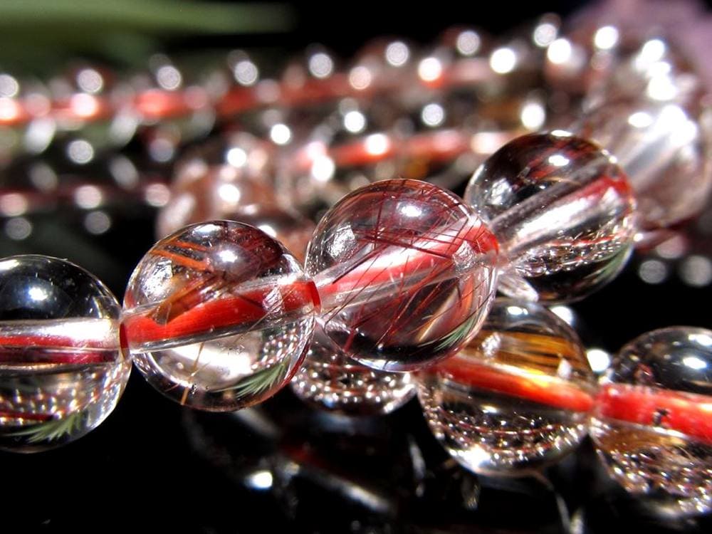 赤針 水晶 レッドルチル クォーツ ブレスレット