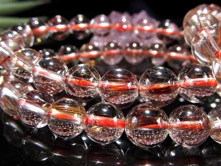 赤針 水晶 レッドルチル クォーツ ブレスレット