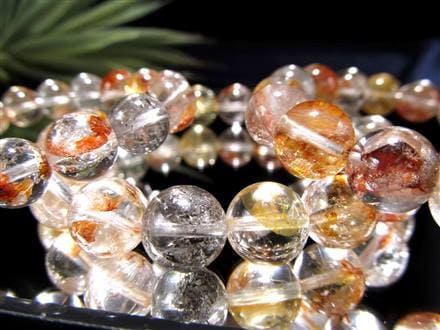 エレスチャルクォーツ 骸骨水晶 ブレスレット ヒマラヤ産 ブラックエレスチャル