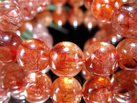 レッドルチルクォーツ ブレスレット レッドブラウンルチル ルチルレイテッドクォーツ 赤針水晶