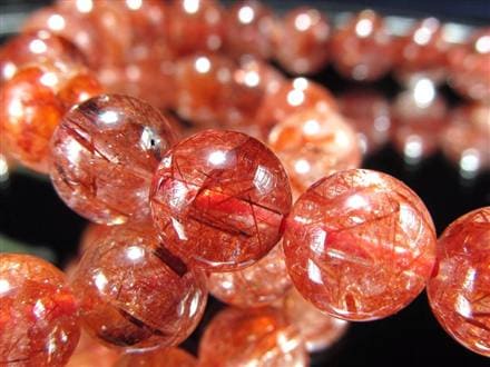 レッドルチルクォーツ ブレスレット レッドブラウンルチル ルチルレイテッドクォーツ 赤針水晶