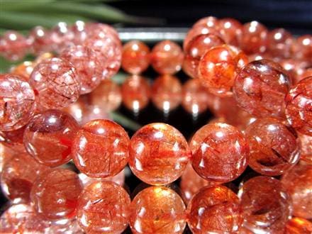 レッドルチルクォーツ ブレスレット レッドブラウンルチル ルチルレイテッドクォーツ 赤針水晶