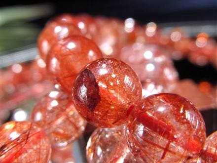 レッドルチルクォーツ ブレスレット レッドブラウンルチル ルチルレイテッドクォーツ 赤針水晶