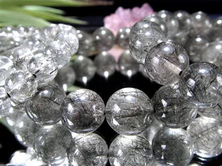 ブラックルチルクォーツ ブラックトルマリンインクォーツ ブレスレット 黒針 ルチレイテッドクォーツ