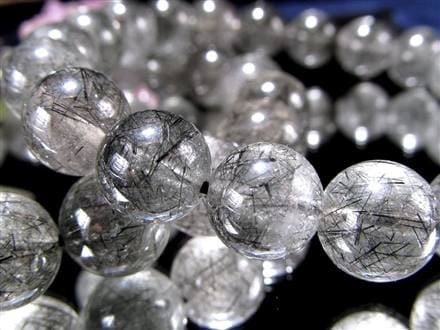 ブラックルチルクォーツ ブラックトルマリンインクォーツ ブレスレット 黒針 ルチレイテッドクォーツ