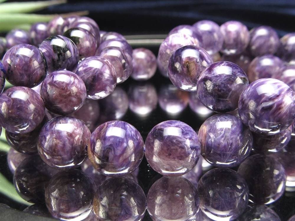 チャロアイト ブラックパープルチャロアイト チャロ石 ブレスレット ブラックチャロアイト シリカ