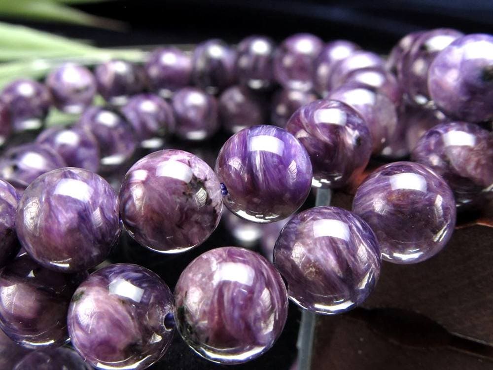 チャロアイト ブラックパープルチャロアイト チャロ石 ブレスレット ブラックチャロアイト シリカ