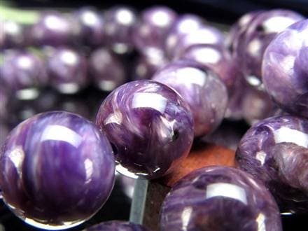 チャロアイト ブラックパープルチャロアイト チャロ石 ブレスレット ブラックチャロアイト シリカ