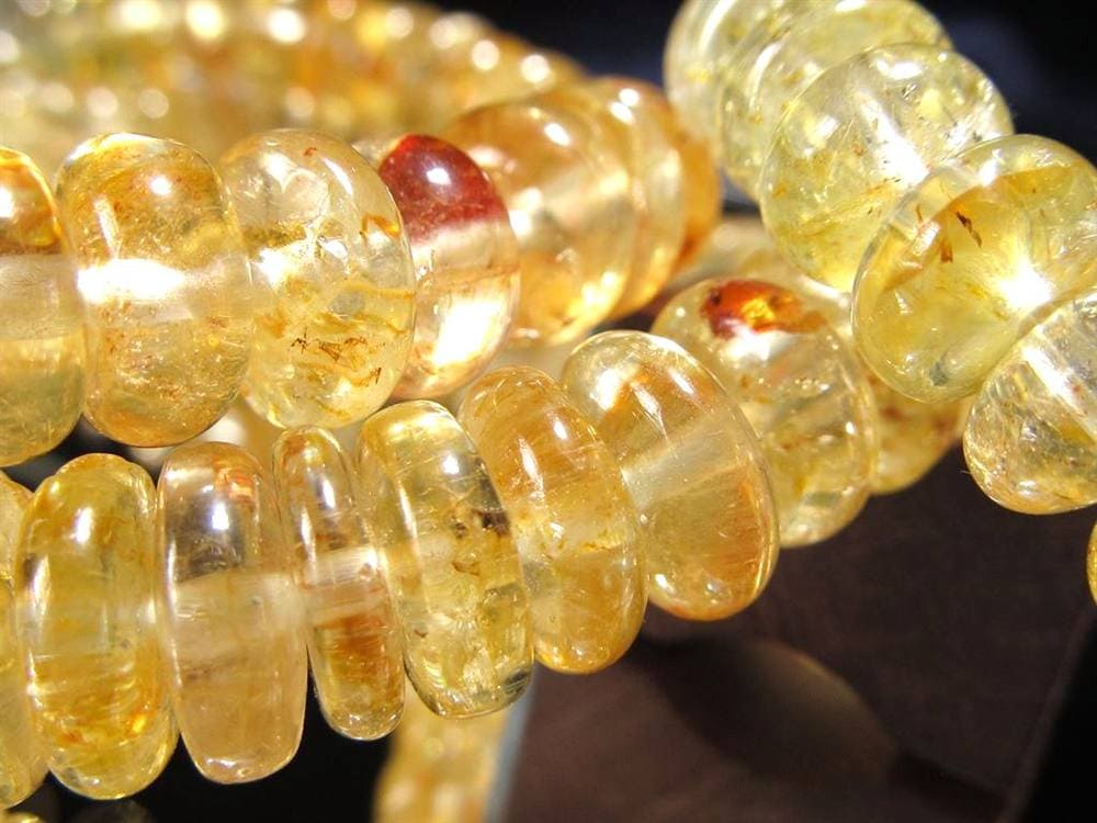 ゴールデントパーズ ライモナイト ブレスレット 11月の誕生石 Topaz 黄玉