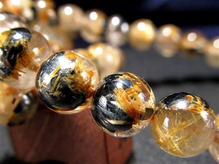 母岩ヘマタイト タイチン ブレスレット ゴールドルチルクォーツ パワーストーン