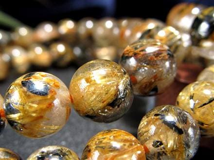 母岩ヘマタイト タイチン ブレスレット ゴールドルチルクォーツ パワーストーン