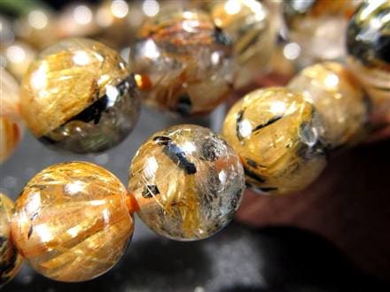 母岩ヘマタイト タイチン ブレスレット ゴールドルチルクォーツ パワーストーン