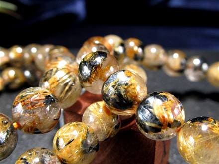 母岩ヘマタイト タイチン ブレスレット ゴールドルチルクォーツ パワーストーン