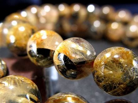 母岩ヘマタイト タイチン ブレスレット ゴールドルチルクォーツ パワーストーン