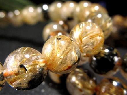 母岩ヘマタイト タイチン ブレスレット ゴールドルチルクォーツ パワーストーン