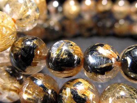 母岩ヘマタイト タイチン ブレスレット ゴールドルチルクォーツ パワーストーン