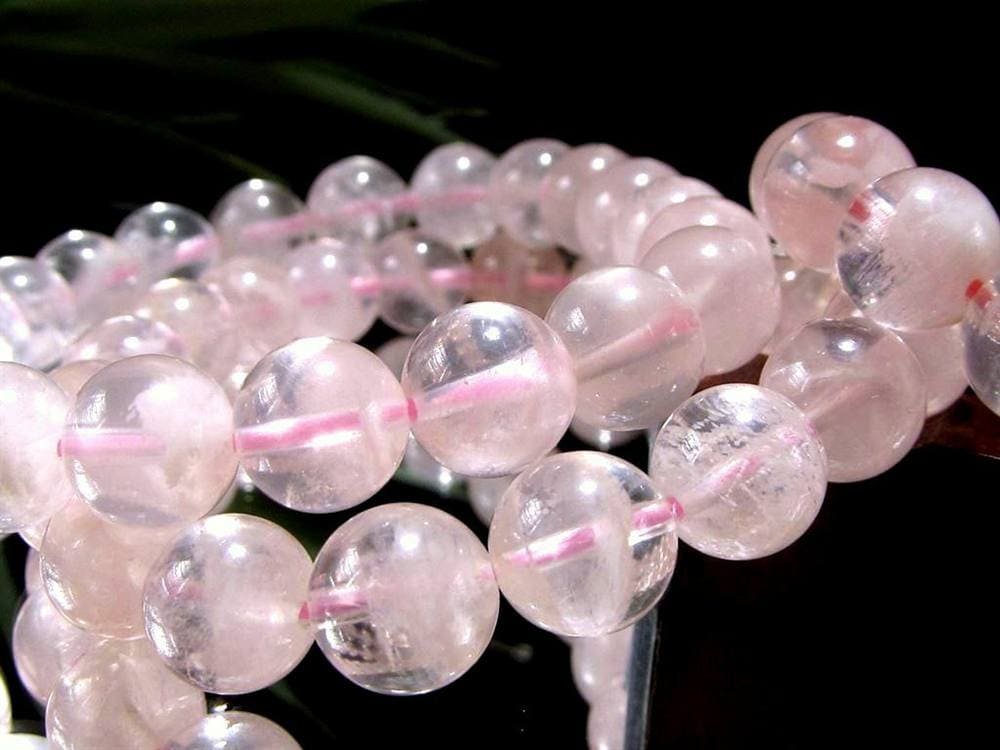 セリサイトインローズクォーツ ブレスレット ローズクォーツ ホワイトクレイ クレイインクォーツ