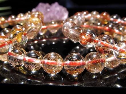 赤針 水晶 レッドルチル クォーツ ブレスレット