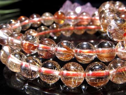 赤針 水晶 レッドルチル クォーツ ブレスレット
