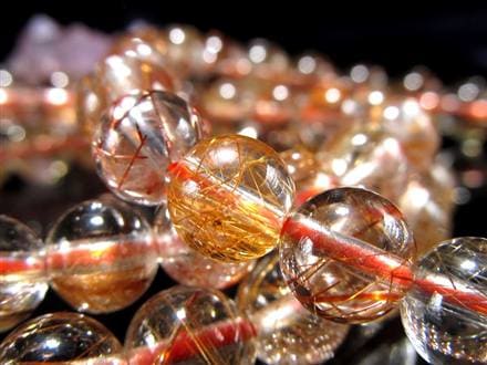 赤針 水晶 レッドルチル クォーツ ブレスレット