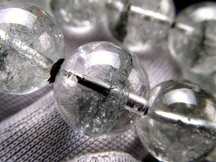 ブラックルチルクォーツ ブラックトルマリンインクォーツ ブレスレット 黒針 ルチレイテッドクォーツ