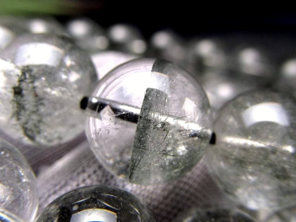 ブラックルチルクォーツ ブラックトルマリンインクォーツ ブレスレット 黒針 ルチレイテッドクォーツ