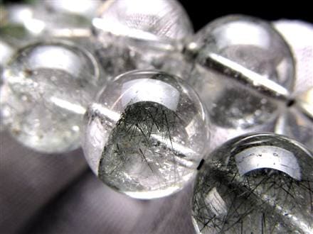 ブラックルチルクォーツ ブラックトルマリンインクォーツ ブレスレット 黒針 ルチレイテッドクォーツ