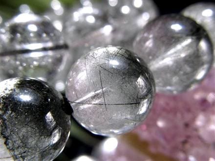 ブラックルチルクォーツ ブラックトルマリンインクォーツ ブレスレット 黒針 ルチレイテッドクォーツ