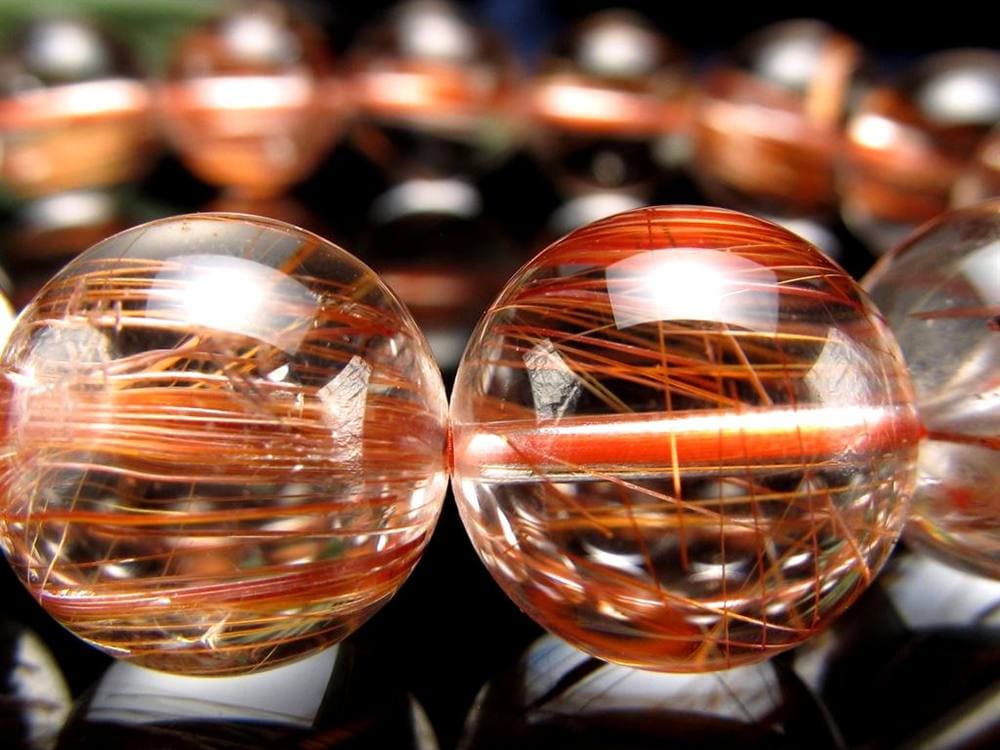 オレンジルチルクォーツ ブレスレット レッドルチルクォーツ ルチルレイデッドクォーツ 金運