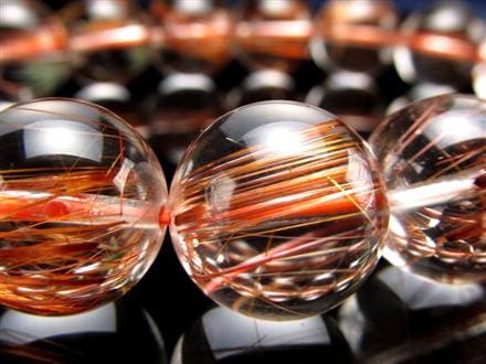 オレンジルチルクォーツ ブレスレット レッドルチルクォーツ ルチルレイデッドクォーツ 金運