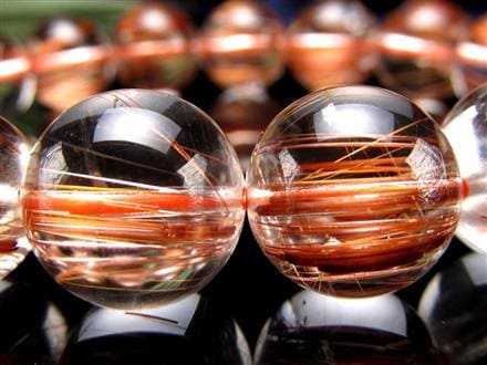 オレンジルチルクォーツ ブレスレット レッドルチルクォーツ ルチルレイデッドクォーツ 金運