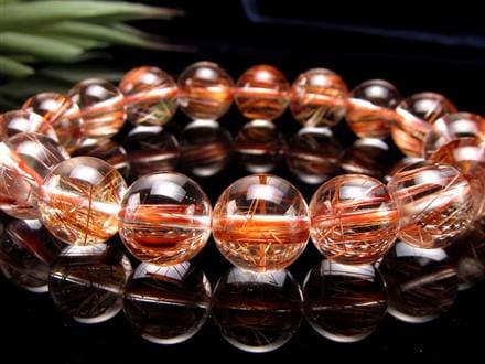 オレンジルチルクォーツ ブレスレット レッドルチルクォーツ ルチルレイデッドクォーツ 金運