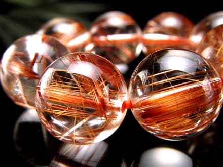 オレンジルチルクォーツ ブレスレット レッドルチルクォーツ ルチルレイデッドクォーツ 金運