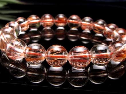 オレンジルチルクォーツ ブレスレット レッドルチルクォーツ ルチルレイデッドクォーツ 金運