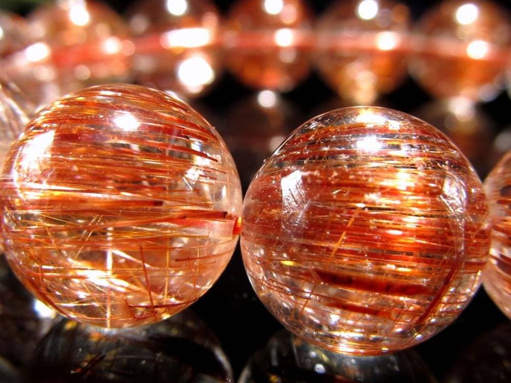 オレンジルチルクォーツ ブレスレット レッドルチルクォーツ ルチルレイデッドクォーツ 金運