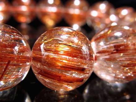 オレンジルチルクォーツ ブレスレット レッドルチルクォーツ ルチルレイデッドクォーツ 金運