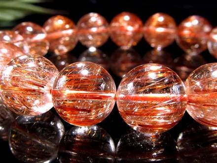 オレンジルチルクォーツ ブレスレット レッドルチルクォーツ ルチルレイデッドクォーツ 金運
