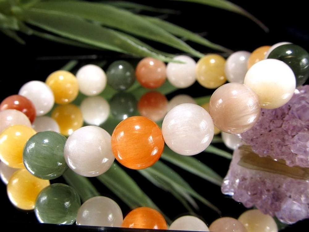 サゲニティッククォーツ ブレスレット キャッツアイ ルチルクォーツ ラビットヘア