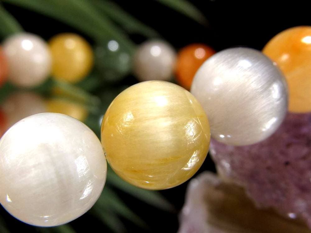 サゲニティッククォーツ ブレスレット キャッツアイ ルチルクォーツ ラビットヘア