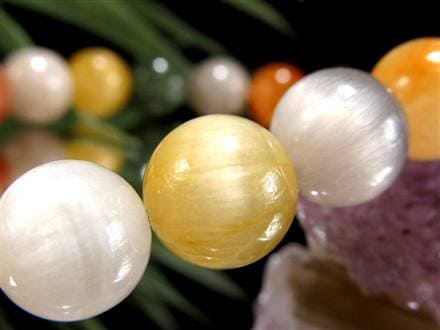 サゲニティッククォーツ ブレスレット キャッツアイ ルチルクォーツ ラビットヘア