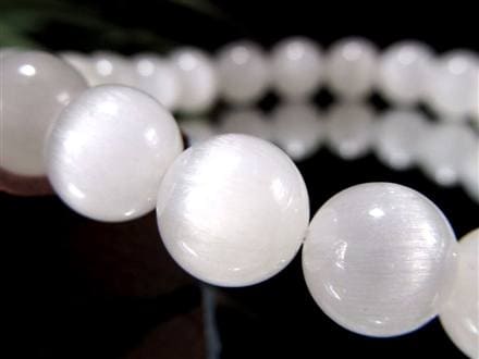 ホワイトラビットヘアルチルクォーツ ブレスレット サゲニティック クォーツ キャッツアイ効果 ホワイトルチル