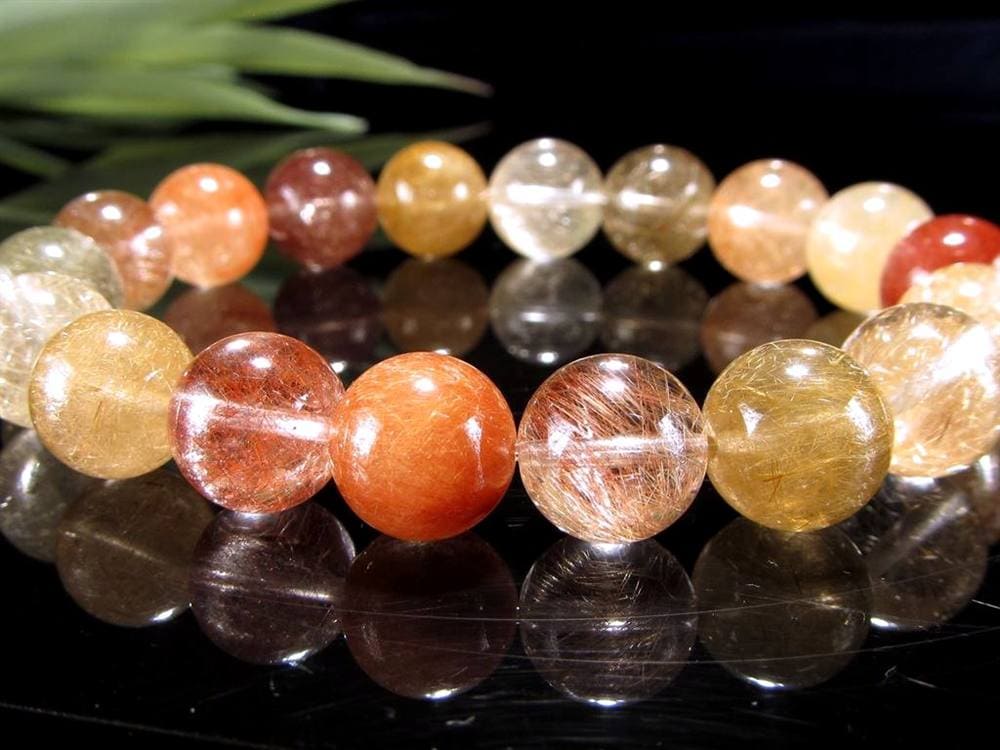 ルチルクォーツ ブレスレット MIXルチル 金紅石入り水晶 ルチレイテッドクォーツ