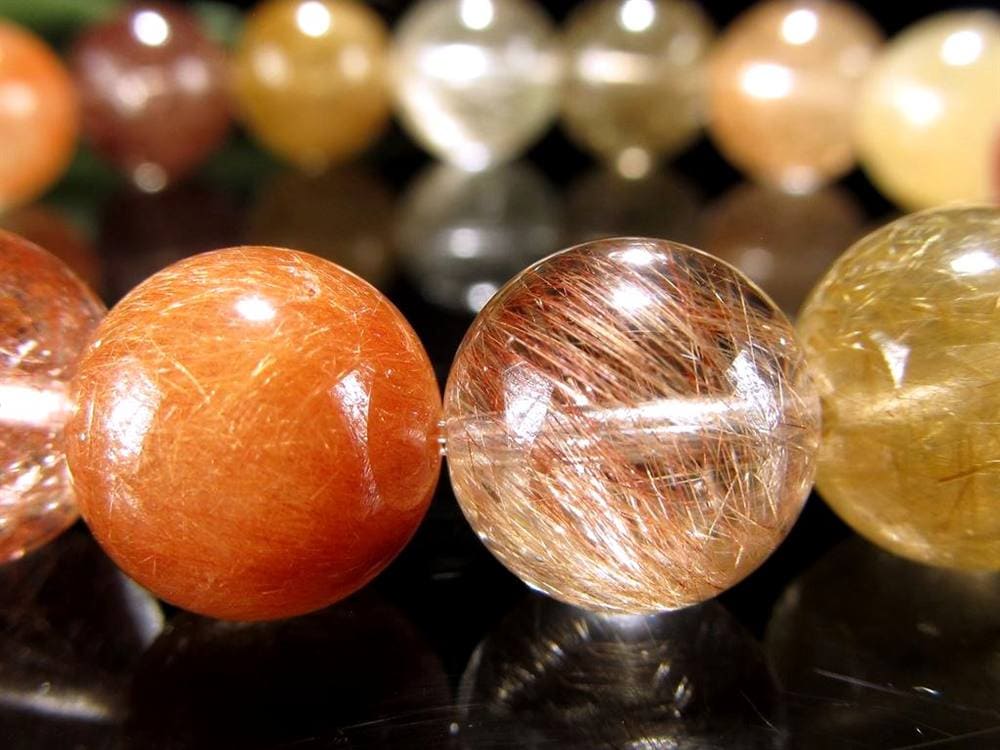 ルチルクォーツ ブレスレット MIXルチル 金紅石入り水晶 ルチレイテッドクォーツ