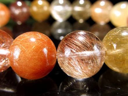 ルチルクォーツ ブレスレット MIXルチル 金紅石入り水晶 ルチレイテッドクォーツ