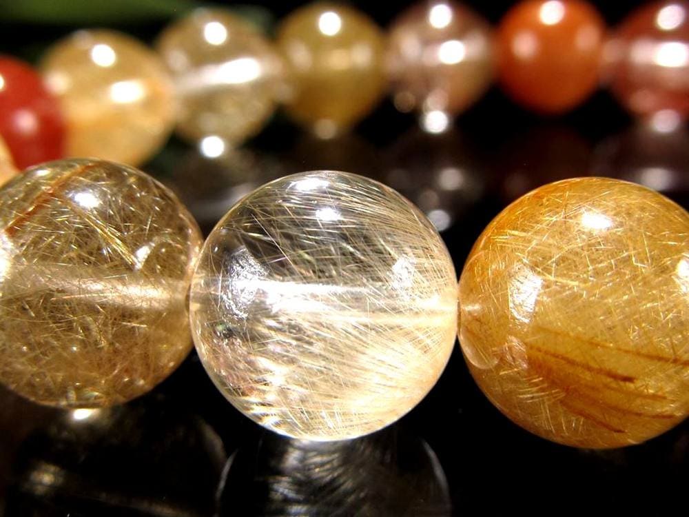 ルチルクォーツ ブレスレット MIXルチル 金紅石入り水晶 ルチレイテッドクォーツ