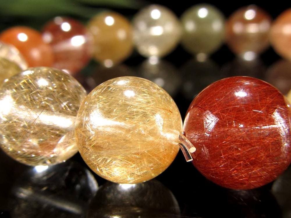 ルチルクォーツ ブレスレット MIXルチル 金紅石入り水晶 ルチレイテッドクォーツ