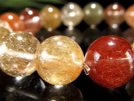 ルチルクォーツ ブレスレット MIXルチル 金紅石入り水晶 ルチレイテッドクォーツ