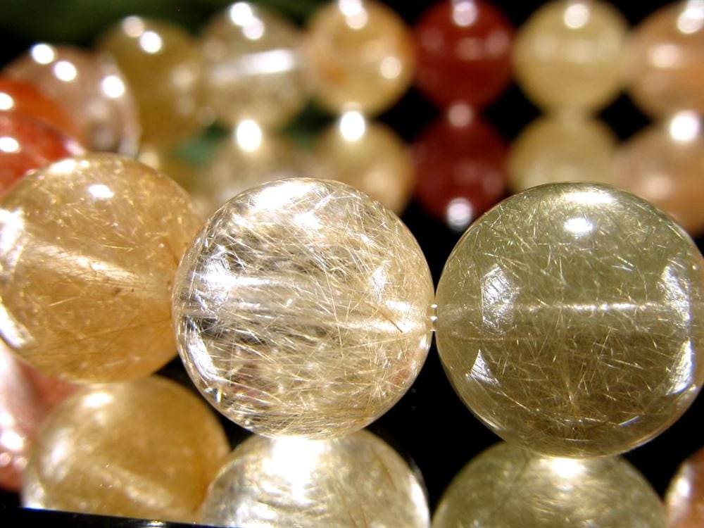 ルチルクォーツ ブレスレット MIXルチル 金紅石入り水晶 ルチレイテッドクォーツ