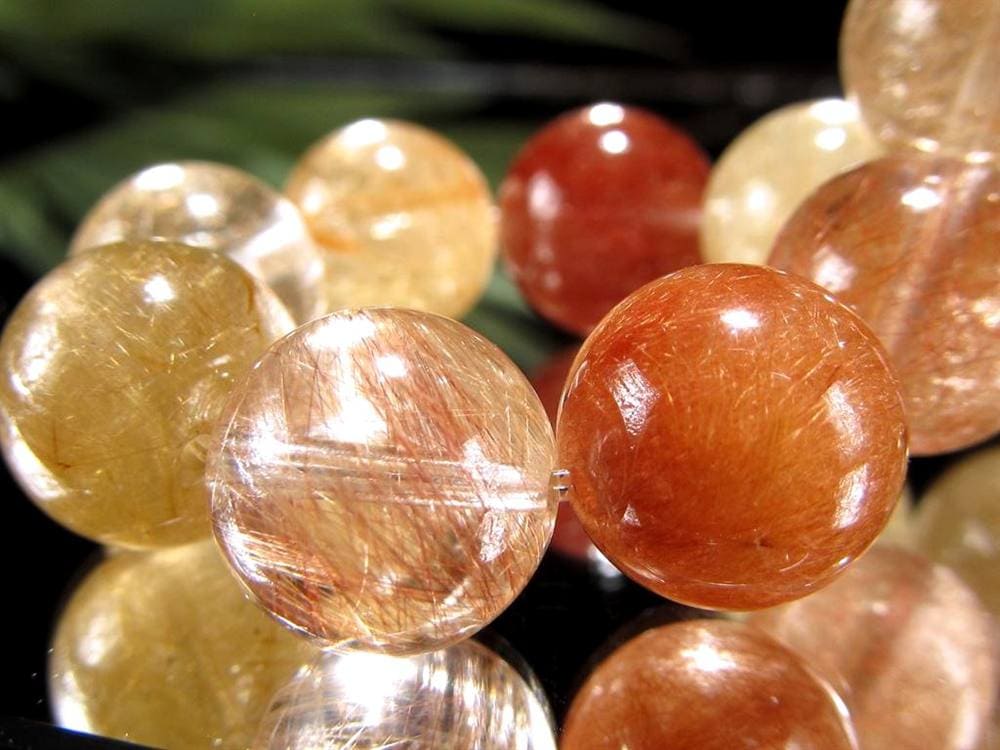 ルチルクォーツ ブレスレット MIXルチル 金紅石入り水晶 ルチレイテッドクォーツ
