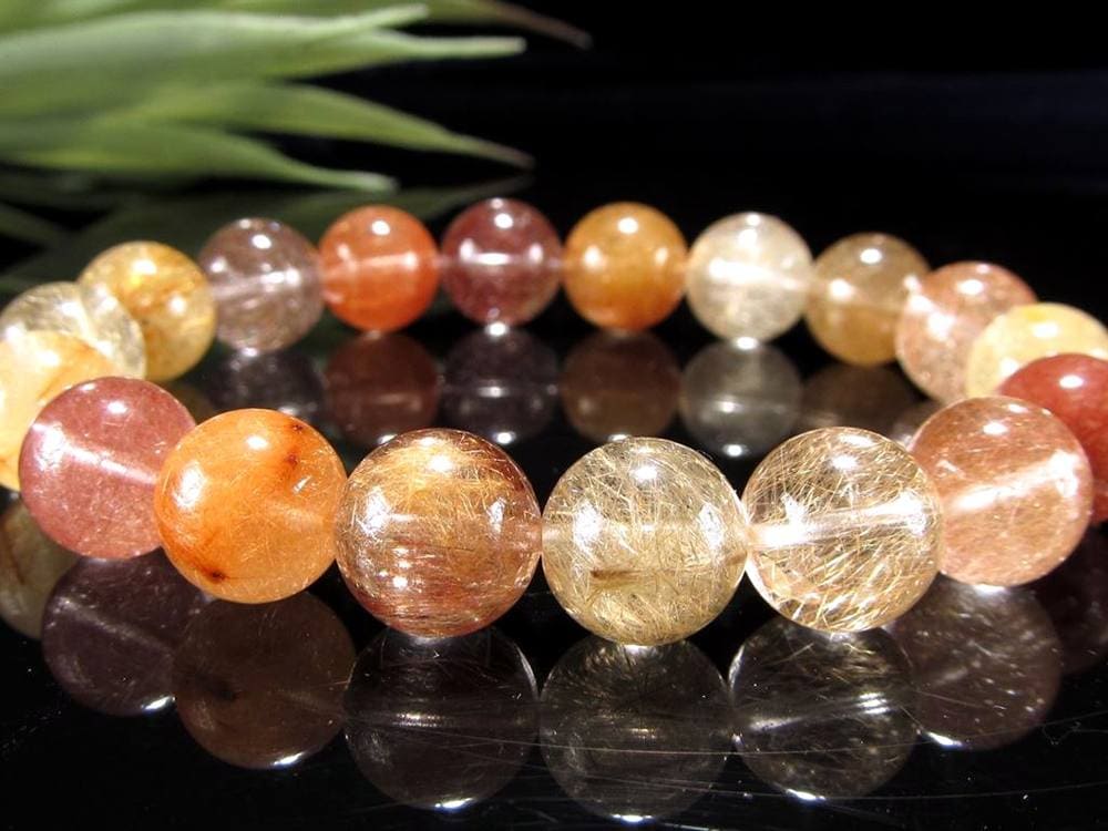 ルチルクォーツ ブレスレット MIXルチル 金紅石入り水晶 ルチレイテッドクォーツ